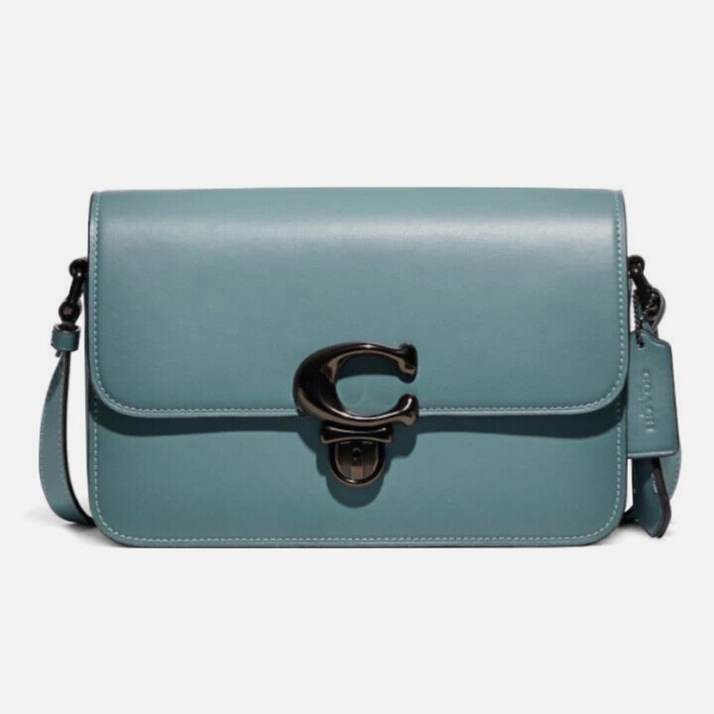 Coach Blue Crossbody Bag with Adjustable Strap and Metal Clasp